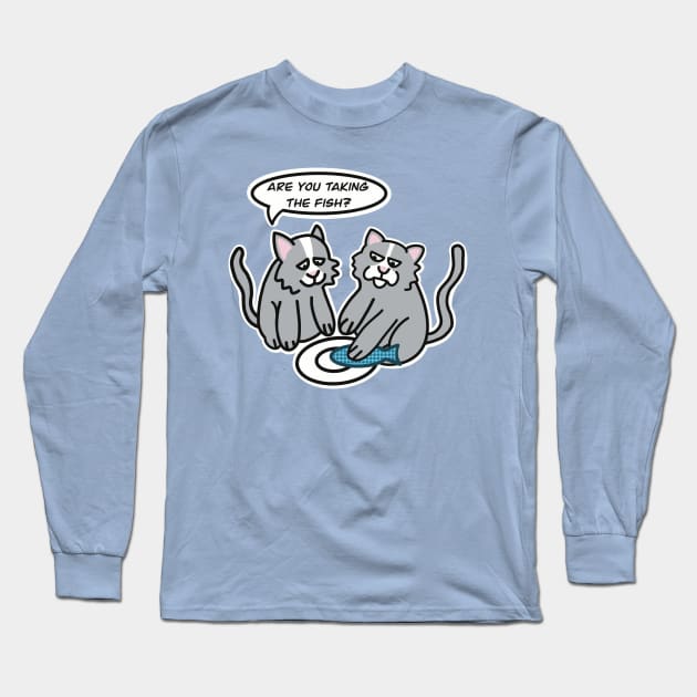 Are You Taking The Fish Cat Pun Long Sleeve T-Shirt by Punful